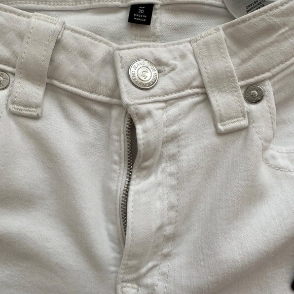 $179 TRUE RELIGION BECCA SN FLAP DESTROY OPTIC WHITE MID RISE BOOTCUT JEANS PANT - Picture 4 of 9